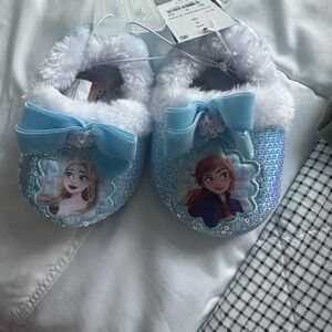 Frozen Themed Blue Slippers with Characters